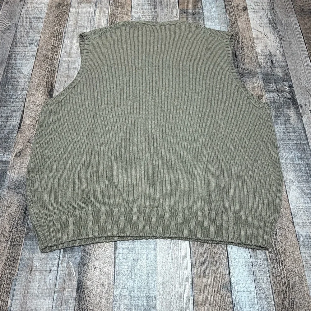 Vintage Polo Ralph Lauren Sweater Vest Mens XXL Beige Cotton V Neck Classic Pony